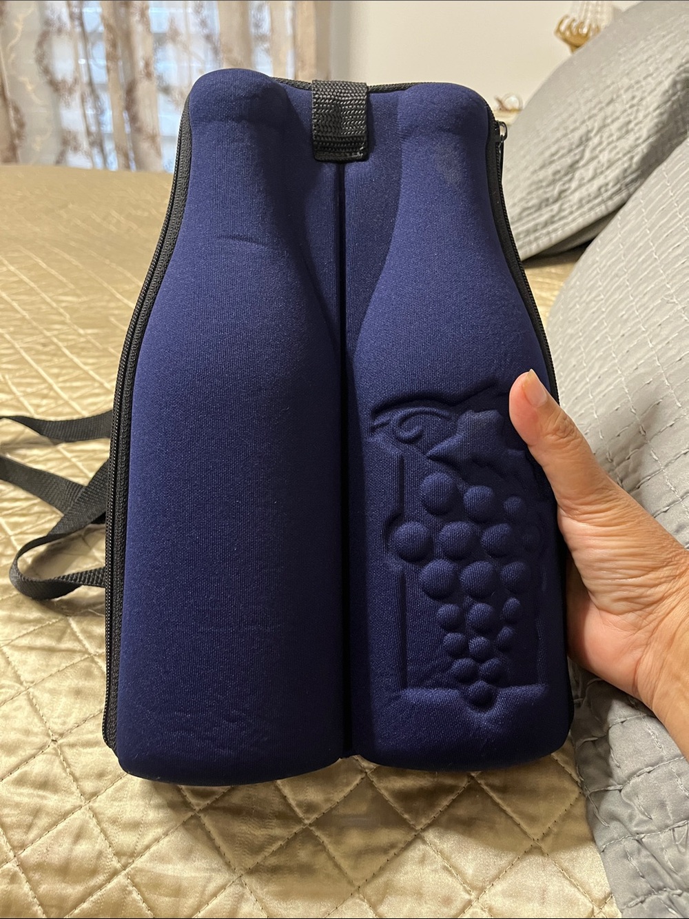Neoprene Double Bottle Carrier - Navy